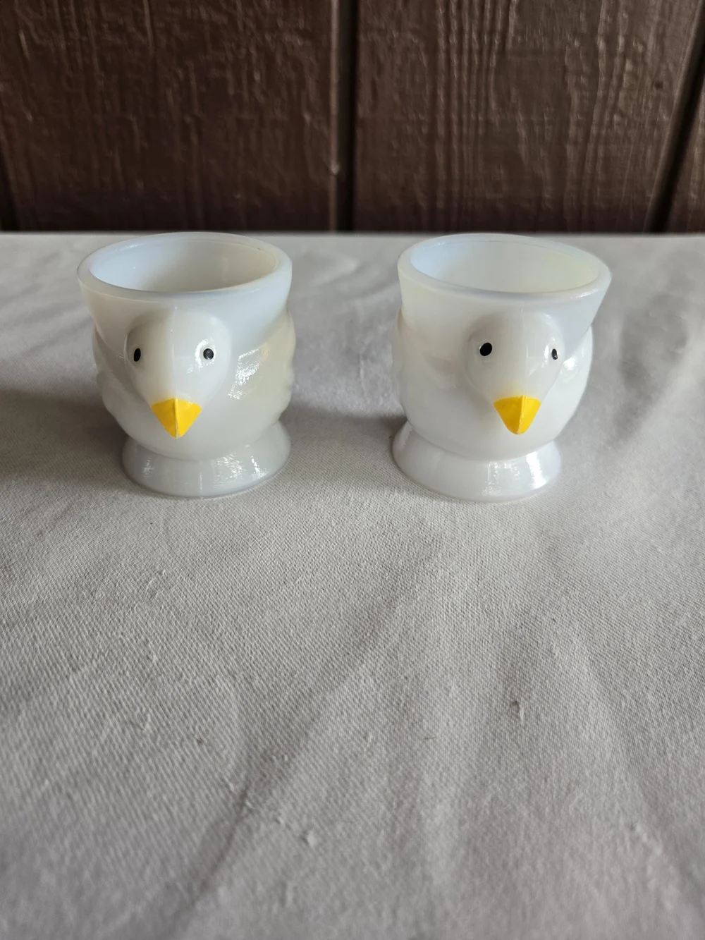 Vintage Opalex Egg Cups Set of 2 Made of Milk Glass